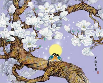 Chinese Bi Yi Shuang Fei double flying birds love symbolism