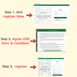3 steps for registering HSK